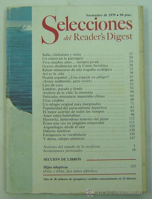 Libros: SELECCIONES DEL READERS DIGEST -NOVIEMBRE 1979 - Foto 1