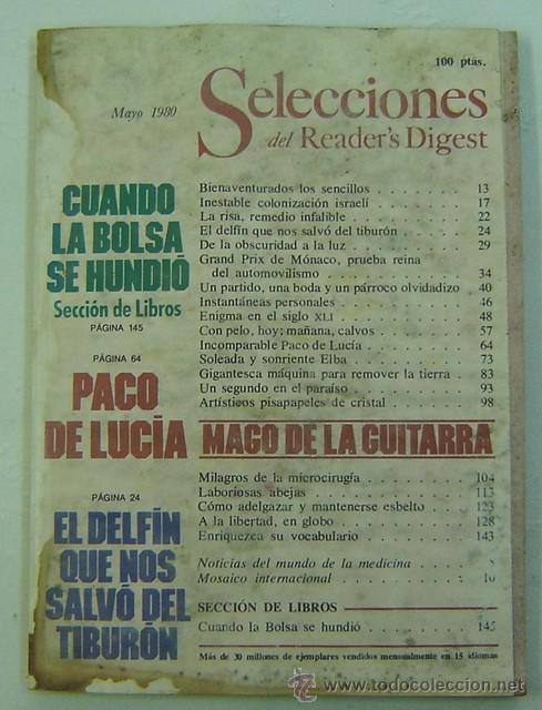 Libros: SELECCIONES DEL READERS DIGEST -MAYO 1980 - Foto 1