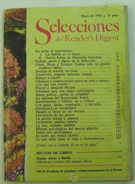 Libros: SELECCIONES DEL READERS DIGEST -MAYO 1978 - Foto 1