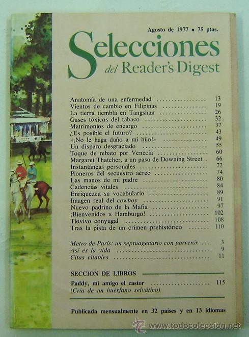 Libros: SELECCIONES DEL READERS DIGEST -AGOSTO 1977 - Foto 1