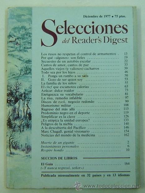 Libros: SELECCIONES DEL READERS DIGEST -DICIEMBRE 1977 - Foto 1