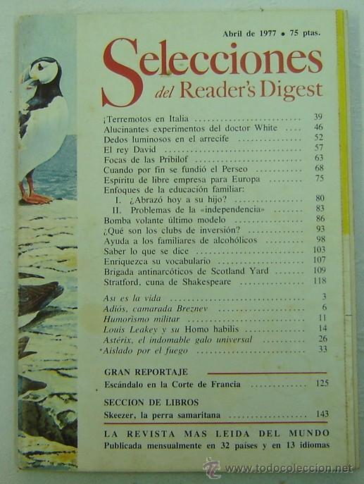 Libros: SELECCIONES DEL READERS DIGEST -ABRIL 1977 - Foto 1