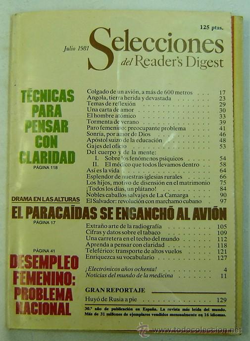 Libros: SELECCIONES DEL READERS DIGEST -JULIO 1981 - Foto 1