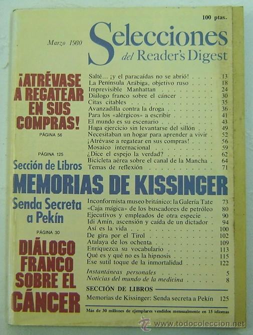 Libros: SELECCIONES DEL READERS DIGEST -MARZO 1980 - Foto 1