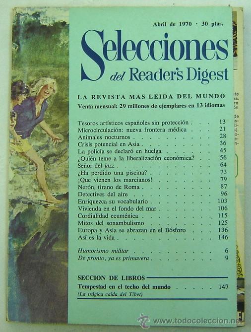 Libros: SELECCIONES DEL READERS DIGEST -ABRIL 1970 - Foto 1