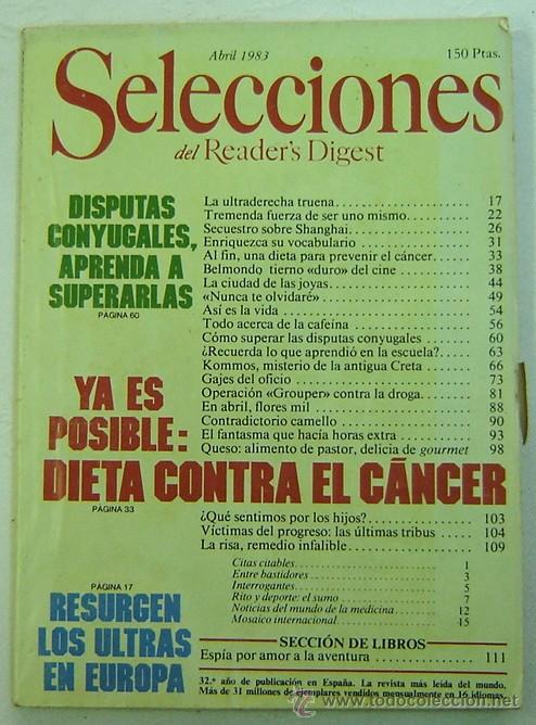 Libros: SELECCIONES DEL READERS DIGEST -ABRIL 1983 - Foto 1
