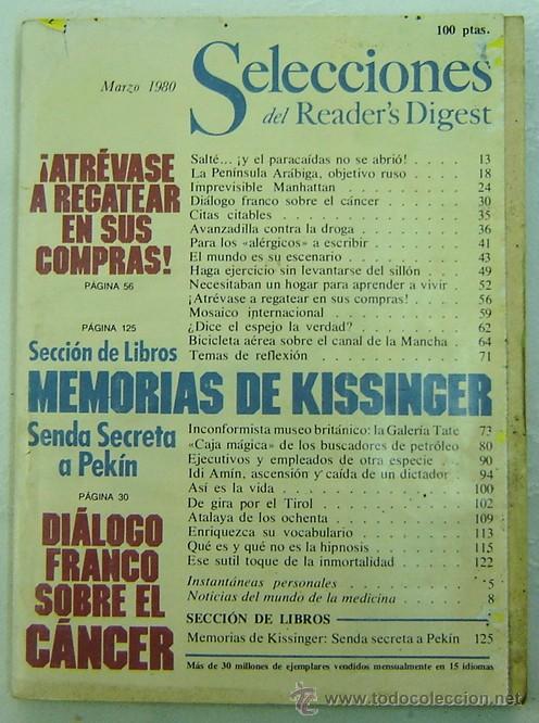 Libros: SELECCIONES DEL READERS DIGEST -MARZO 1980 - Foto 1