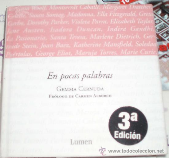 Libros: En pocas palabras gemma cernuda - Foto 1