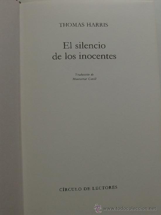 Libros: LIBRO EL SILENCIO DE LOS INOCENTES POR THOMAS HARRIS - Foto 1