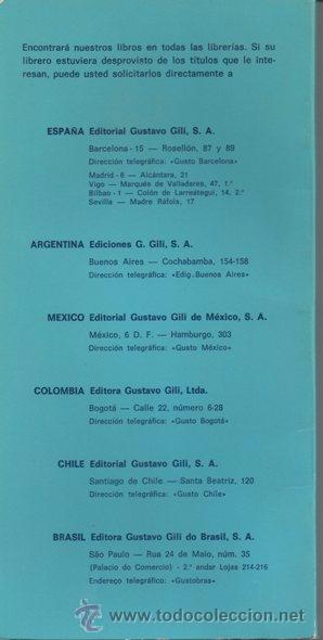 Libros: CAT&Aacute;LOGO GENERAL 1973. EDITORIAL GUSTAVO GILI S.A. - Foto 2