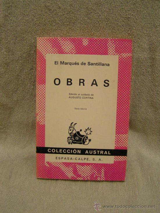 Libros: LIBRO - OBRAS - EL MARQUES DE SANTILLANA - COLECCION AUSTRAL - Foto 1