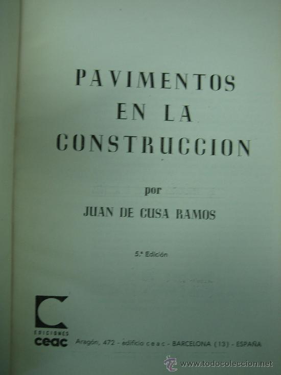 Libros: Pavimentos en la construccion CEAC 1963 - Foto 2