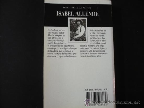 Libros: EVA LUNA. ISABEL ALLENDE. TDK24 - - Foto 2