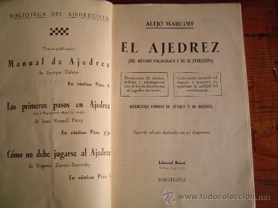 Libros: Libro de Ajedrez.Alejo Marcoff. - Foto 2