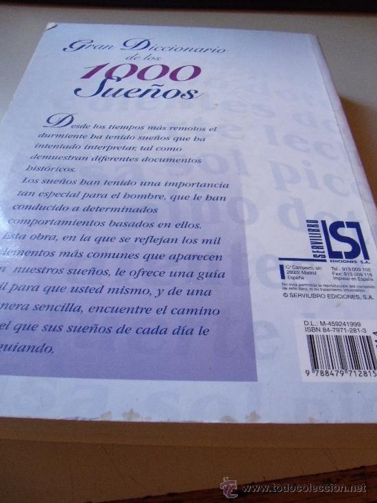 Libros: GRAN DICCIONARIO DE LOS MIL SUE&Ntilde;OS (ES-100) - Foto 3
