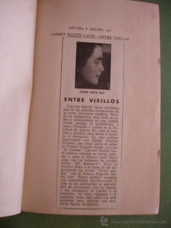 Libros: ENTRE VISILLOS. CARMEN MARTIN GAITE. - Foto 1