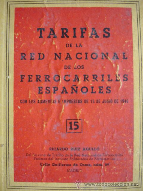Libros: TARIFAS FERROCARRILES.RENFE.1946.157 PG - Foto 1