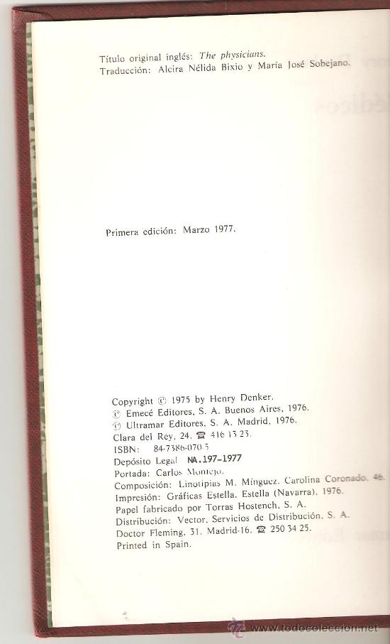 Libros: HENRY DENKER, MEDICOS - Foto 2
