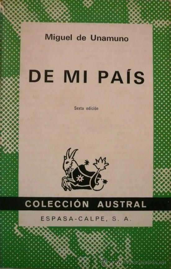 Libros: MIGUEL DE UNAMUNO / DE MI PA&Iacute;S (D-1093) - Foto 1