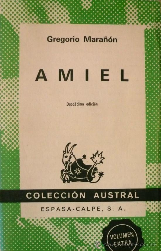 Libros: GREGORIO MARA&Ntilde;&Oacute;N / AMIEL (D-1124) - Foto 1