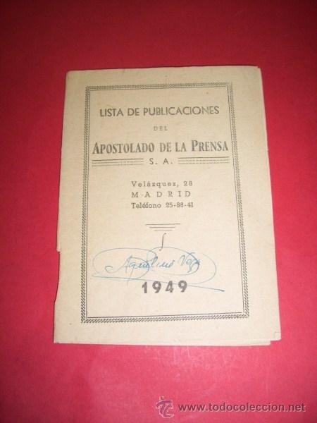 Libros: LISTA de publicaciones del Apostolado de la Prensa - Foto 1