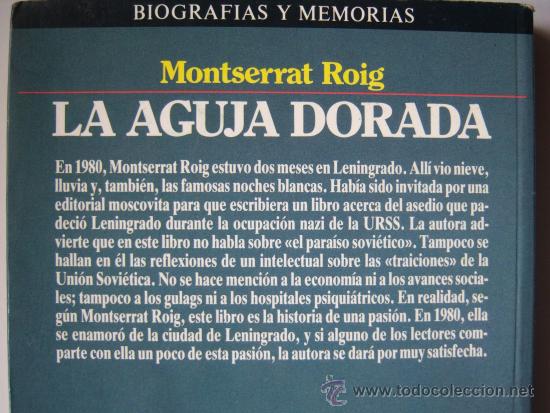 Libros: La aguja dorada, de Montserrat Roig. 1&ordf; edici&oacute;n - Foto 2