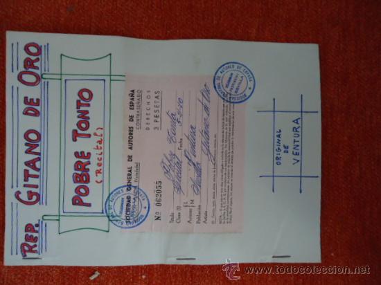 Libros: rep. gitano de oro pobre tonto, sociedad general de autores de espa&ntilde;a, sevilla ventura
