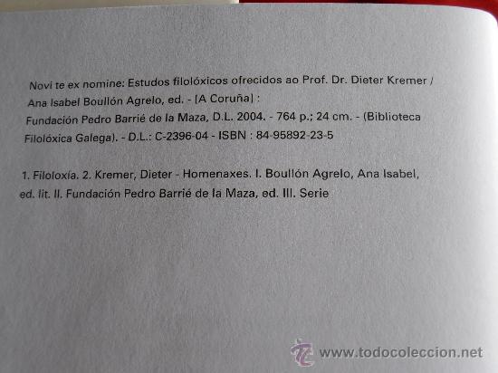 Libros: NOVI TE EX NOMINE, PROF. DIETER KREMER - Foto 4