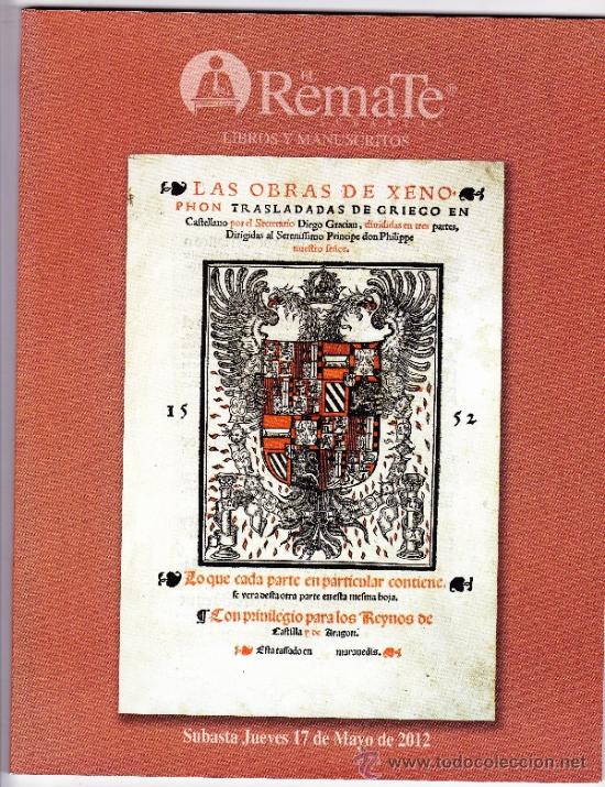 Libros: EL REMATE SUBASTAS LIBROS Y MANUSCRITOS - LIBRO - SUBASTAS - MAYO 2012 ● KB0670 - Foto 1