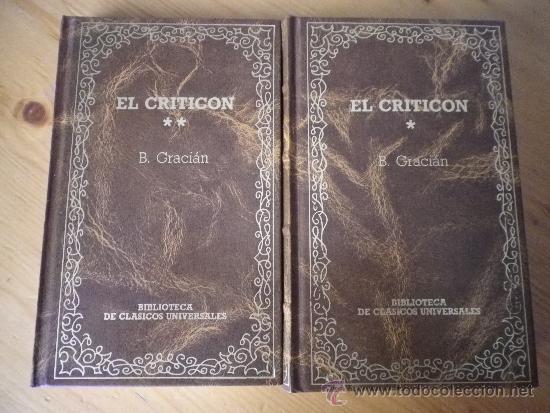 Libros: EL CRITICON  2 TOMOS POR  B. GRACIAN - Foto 1