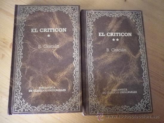 Libros: EL CRITICON  2 TOMOS POR  B. GRACIAN - Foto 1