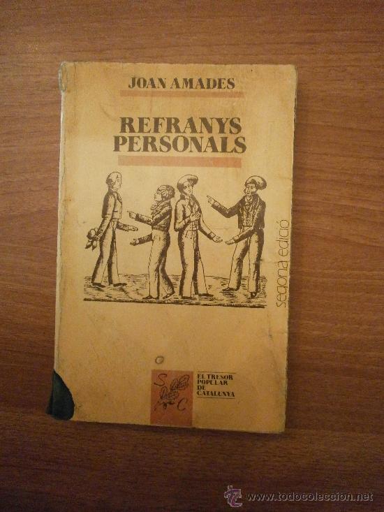 Libros: REFRANYS  PERSONALS - JOAN AMADES - - Foto 1