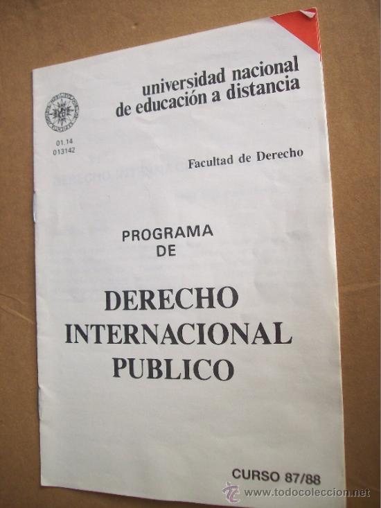Libros: PROGRAMACION ASIGNATURA DE DERECHO INTERNACIONAL PUBLICO UNED CURSO 87/88 - Foto 1