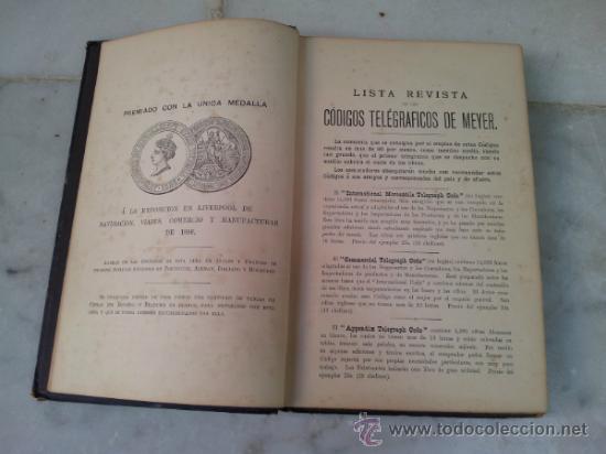 Libros: Curioso libro El c&oacute;digo telegrafico anglo-espa&ntilde;ol H. R. Meyer a&ntilde;o 1886 - Foto 3