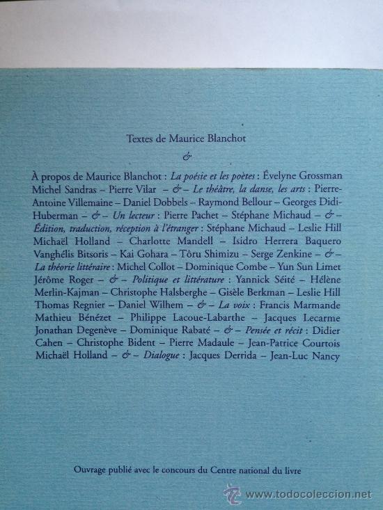 Libros: Maurice Blanchot - Recits critiques - En franc&eacute;s - Foto 2
