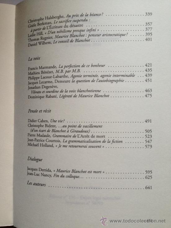 Libros: Maurice Blanchot - Recits critiques - En franc&eacute;s - Foto 3