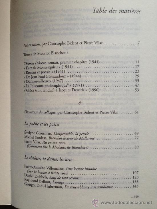 Libros: Maurice Blanchot - Recits critiques - En franc&eacute;s - Foto 5