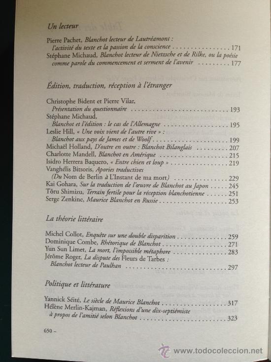 Libros: Maurice Blanchot - Recits critiques - En franc&eacute;s - Foto 6