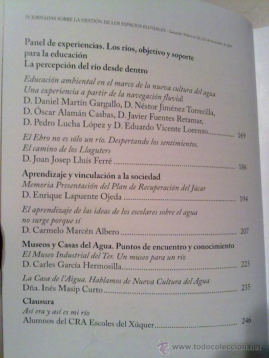Libros: IV JORNADAS SOBRE LA GESTION DE ESPACIOS FLUVIALES - Foto 3