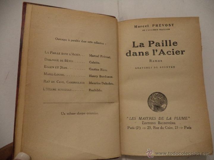 Libros: LA PAILLE DANS LACIER. MARCEL PR&Eacute;VOST. EDITIONS BAUDINI&Egrave;RE. PARIS. - Foto 1