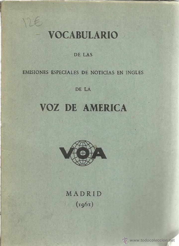 Livros em segunda m&atilde;o: VOCABULARIO DE LAS EMISIONES ESPECIALES DE NOTICIAS EN INGL&Eacute;S DE LA VOZ DE AM&Eacute;RICA. MADRID. 1967