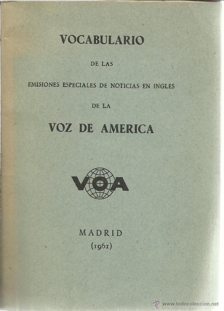 Livros em segunda m&atilde;o: VOCABULARIO DE LAS EMISIONES ESPECIALES DE NOTICIAS EN INGL&Eacute;S DE LA VOZ DE AM&Eacute;RICA. MADRID. 1961
