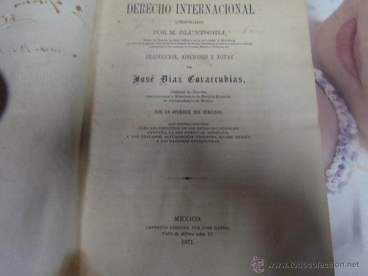 Libros: LIBRO DERECHO INTERNACIONAL JOSE DIAZ COBARRUBIAS 1871 - Foto 2
