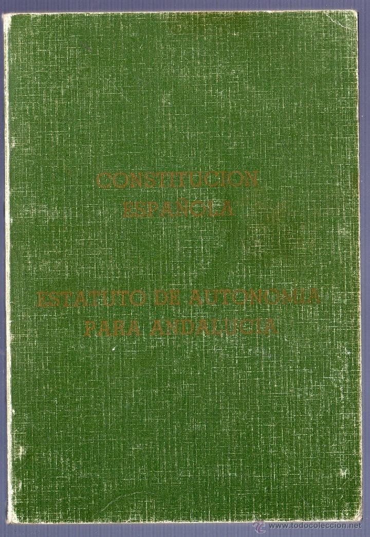 Libros: CONSTITUCI&Oacute;N ESPA&Ntilde;OLA. ESTATUTO DE AUTONOM&Iacute;A PARA ANDALUC&Iacute;A. - Foto 1