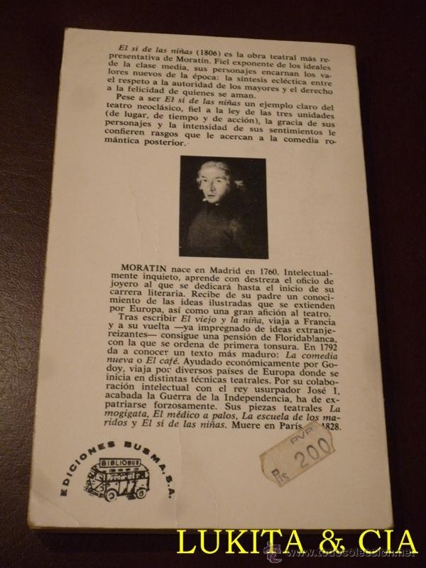 Libros: EL SI DE LAS NI&Ntilde;AS - LEANDRO FERN&Aacute;NDEZ DE MORAT&Iacute;N -1983 - Foto 2