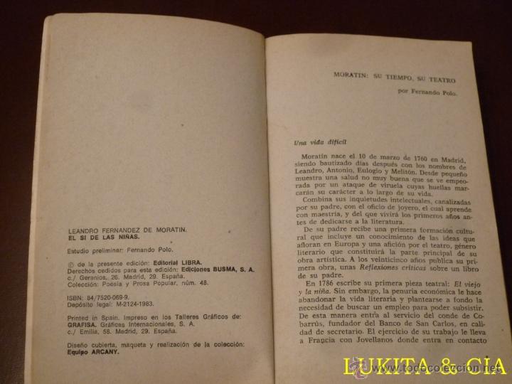 Libros: EL SI DE LAS NI&Ntilde;AS - LEANDRO FERN&Aacute;NDEZ DE MORAT&Iacute;N -1983 - Foto 3