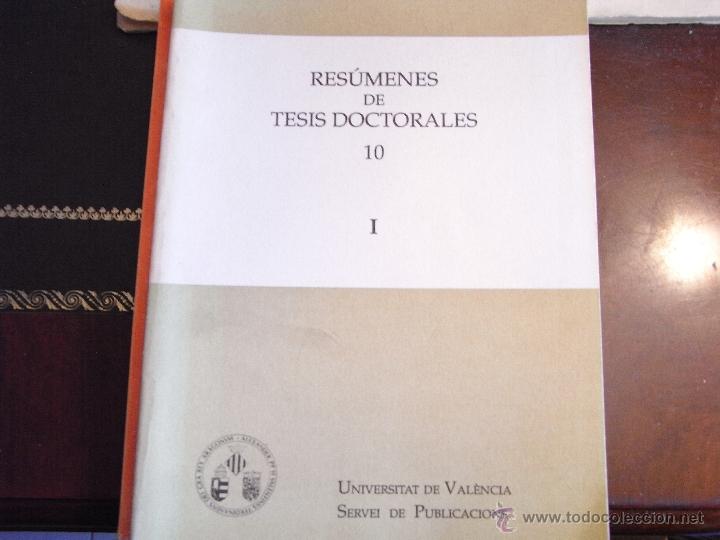 Res&uacute;menes de Tesis doctorales. 10. I
