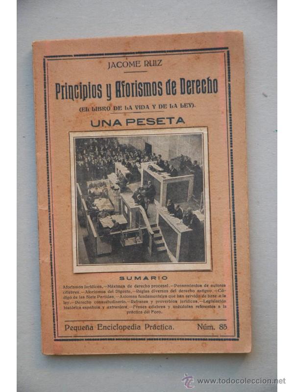 Libros: Principios y aforismos de derecho : el libro de la vida y de la ley - RU&Iacute;Z, J&aacute;come - Foto 1