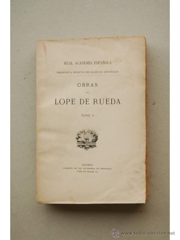 Libros: Obras de Lope de Rueda. Tomo II - RUEDA, Lope de - Foto 1