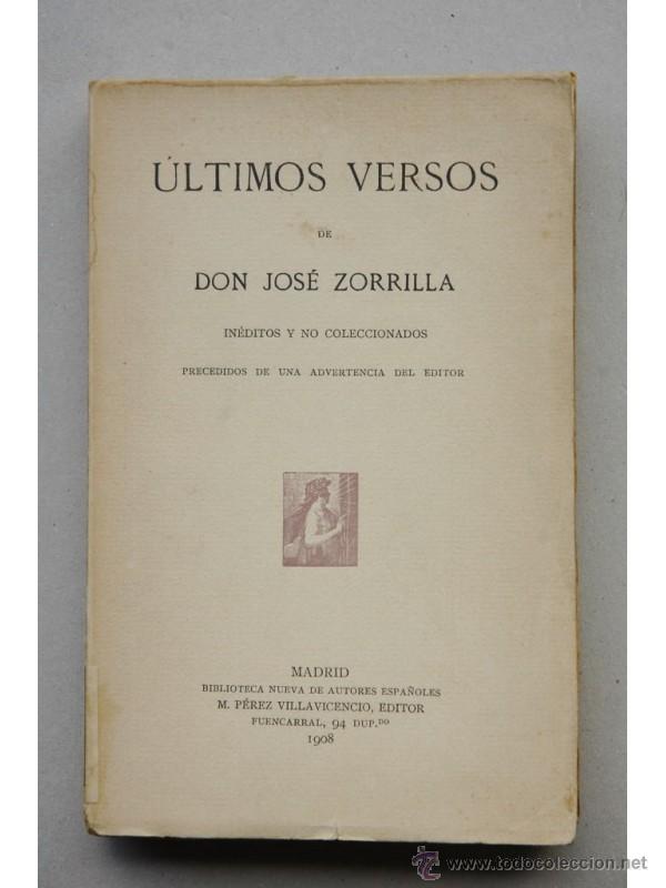Libros: &Uacute;ltimos versos - ZORRILLA, Jos&eacute; - Foto 1